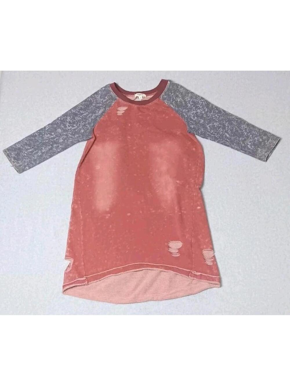 Hayden Los Angeles Oversized Tunic Top Womens Size Medium Distressed Red And...